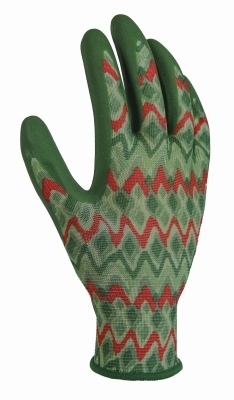 30026-26 Garden Gloves, Women's, M, Latex Coating, Green