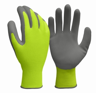 98822-26 Honeycomb-Grip Coated Gloves, Men's, L, Latex Coating, Polyester Glove, Hi-Vis Yellow