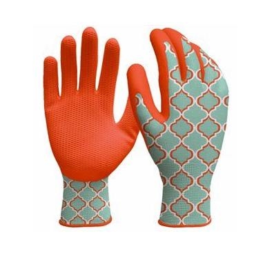 78236-26 Honeycomb Dipped Garden Gloves, Women's, M, Knit Wrist Cuff, Latex/Polyester