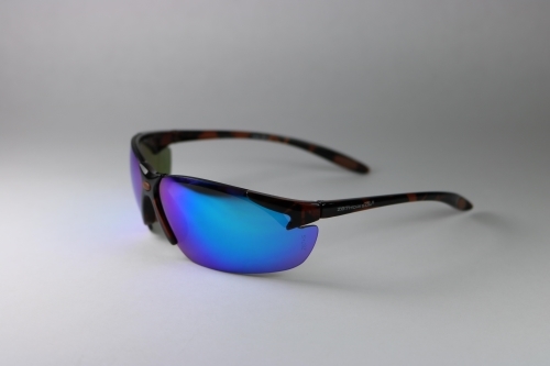 Safety Sunglasses w/Tortoise Shell-REVO Ice Blue Lens