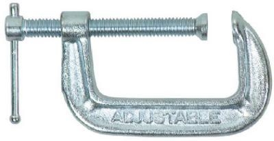 1420-C Adjustable C-Clamp, 2 in Max Opening Size, 1-1/16 in D Throat, Steel Body
