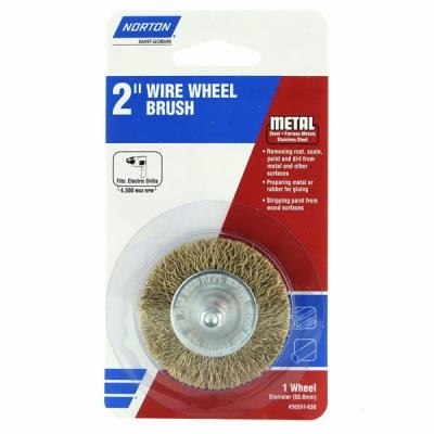 50591-038 Wire Wheel Brush, 2 in Dia, 1/4 in Arbor/Shank