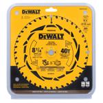 DWA281440 Circular Saw Blade, 8-1/4 in Dia, 5/8 in Arbor, 40-Teeth, Tungsten Carbide Cutting Edge