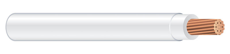 20489112 Building Wire, THHN, 8 AWG Wire, 1 -Conductor, 500 ft L, Stranded Copper Conductor, White Nylon Sheath