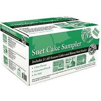 SCS-1 Corn Suet Cake Sampler Pack with Cage, 11, Apple Dough, Berry Blast, Bird's Blend, Pack, Box