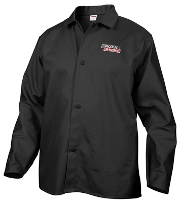KH808XL Welding Jacket, Men's, XL, Fits to Chest Size: 48 to 50 in, Cotton, Black