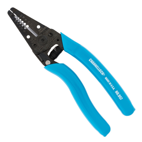 957 Wire Stripper, 20 to 10 AWG Wire, 10 to 20 AWG Stripping, 7 in OAL, Ergonomic Handle, Steel Handle