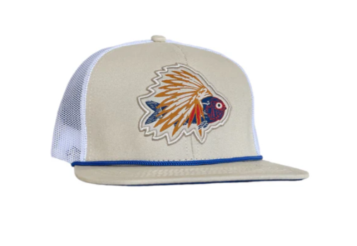 PSCTFB Fish with Headdress Hat, Snapback, Tan/White