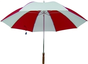 29'' Golf Umbrella, Nylon Fabric, Red/White Fabric