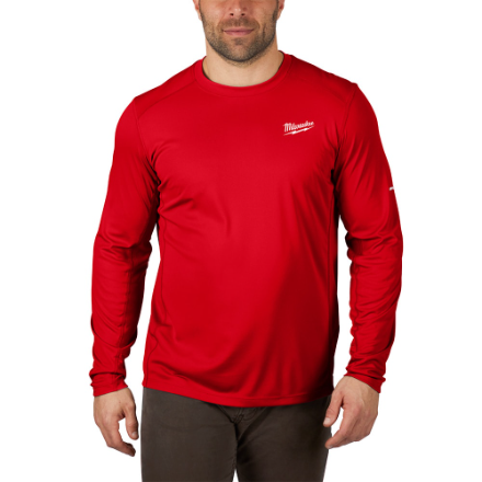 Workskin 415R-2X Men's 2XL Red Lightweight Performance Long-Sleeve T-Shirt