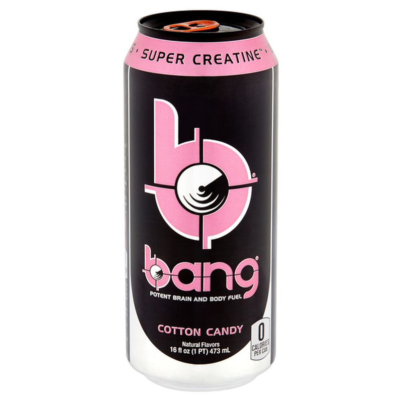 Bang 61076400316 Energy Drink, Liquid, Cotton Candy Flavor, 16 oz Can