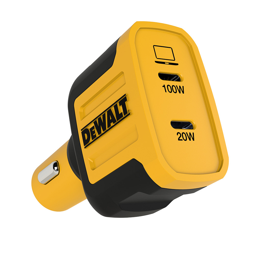 141 0484 DW2 2-Port PPS PD Car Charger, Type C Plug, Black/Yellow