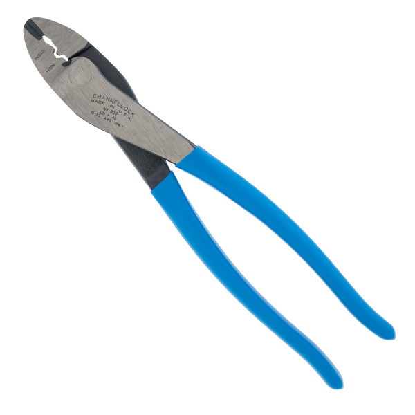 909 Crimping Plier, 22 to 10 AWG Wire, 22 to 10 AWG Cutting Capacity, 9-1/2 in OAL, Comfort-Grip Handle