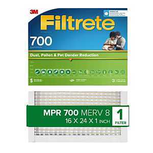 725-4 Air Filter, 24 in L, 16 in W, 8 MERV, 700 MPR, 90 Day