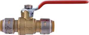 Max UR22222A Push Ball Valve, 1/2 in Connection, Push to Connect, 250 psi Pressure, Brass Body