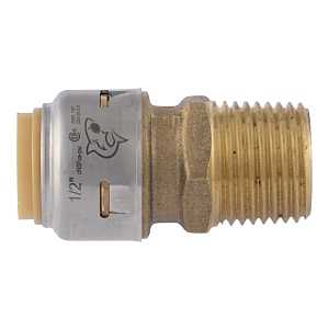 UR120A Adapter, 1/2 in, MNPT, Brass, 250 psi Pressure