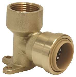 6631-103 Push Fit Elbow, 1/2 in, Push-To-Connect, 90 deg Angle, Brass, 200 psi Pressure