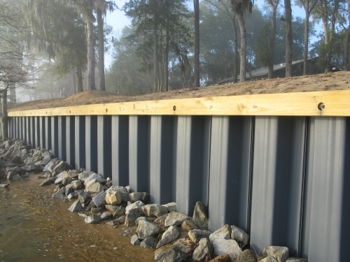 8' 325 Corrugated Seawall Panel, Clay