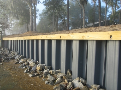16' 325 Corrugated Seawall Panel, Clay