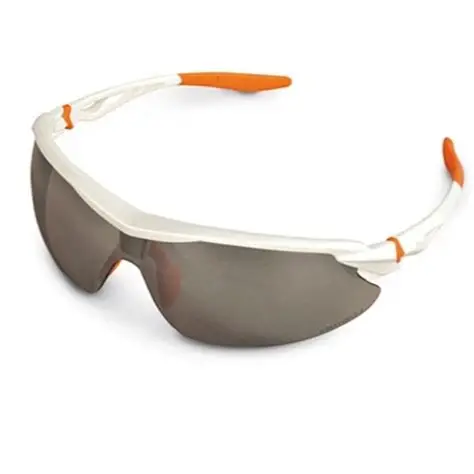 7010 884 0368 Two-Tone Sport Glasses, Scratch-Resistant Lens, Plastic Frame, Polycarbonate Lens, Wraparound Frame, Orange/White Frame