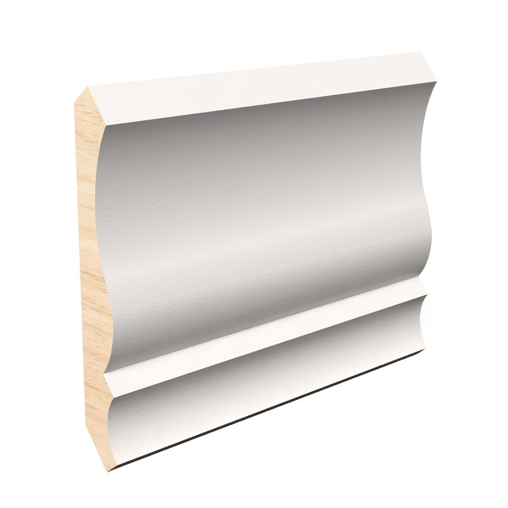 9/16 in Thickness, 4-1/4 in Width, 12 ft Length, Primed Fingerjoint Pine 8012 Crown