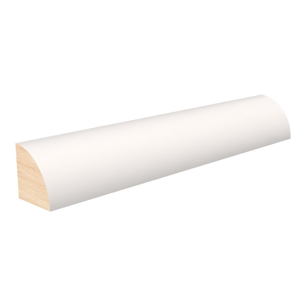 11/16 in Thickness, 11/16 in Width, 12 ft Length, Quarter Round Moulding, Pine Wood, Primed