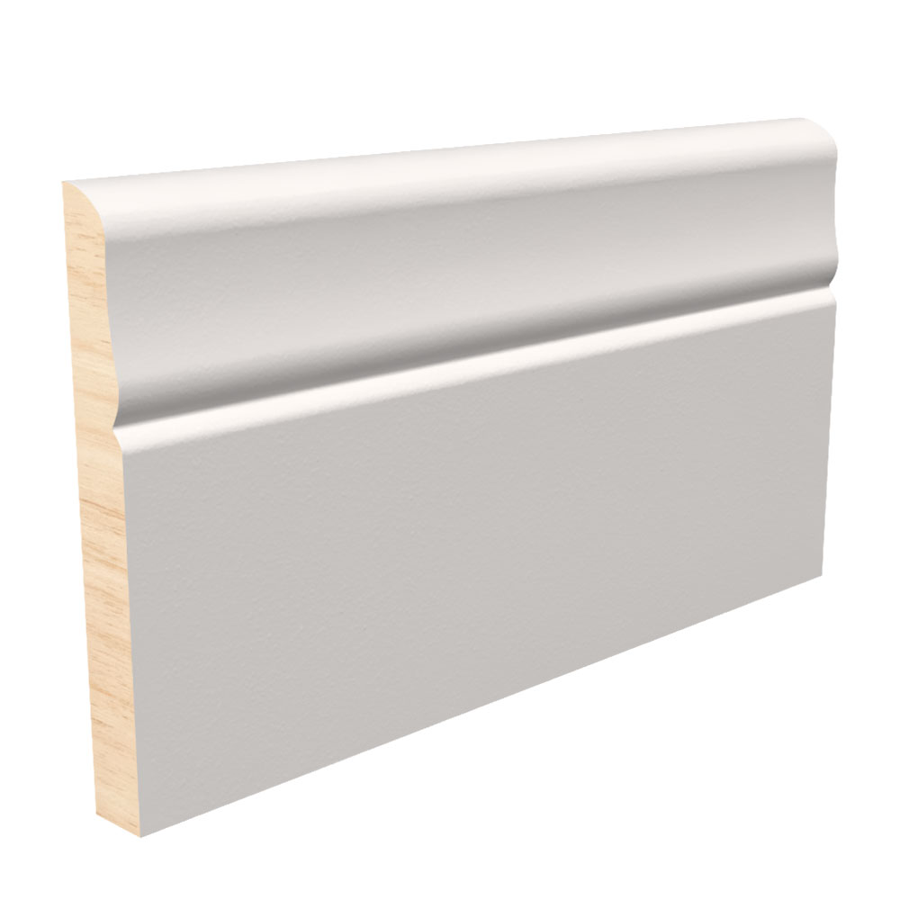 7/16" x 3" x 12' Primed Fingerjoint Pine B3 Base Board