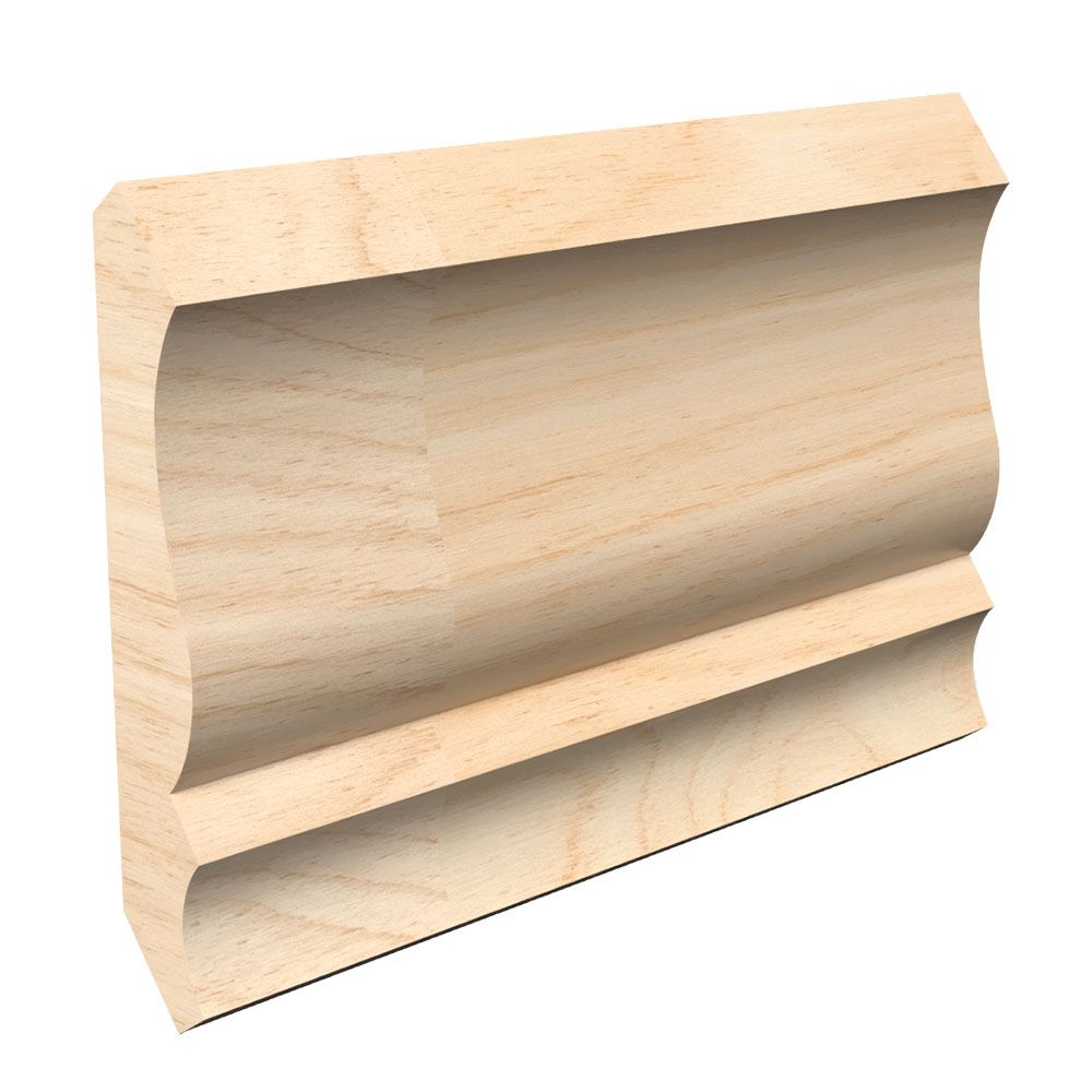 9/16 in Thickness, 3-5/8 in Width, 16 ft Length, Raw Fingerjoint Pine 8009 Crown