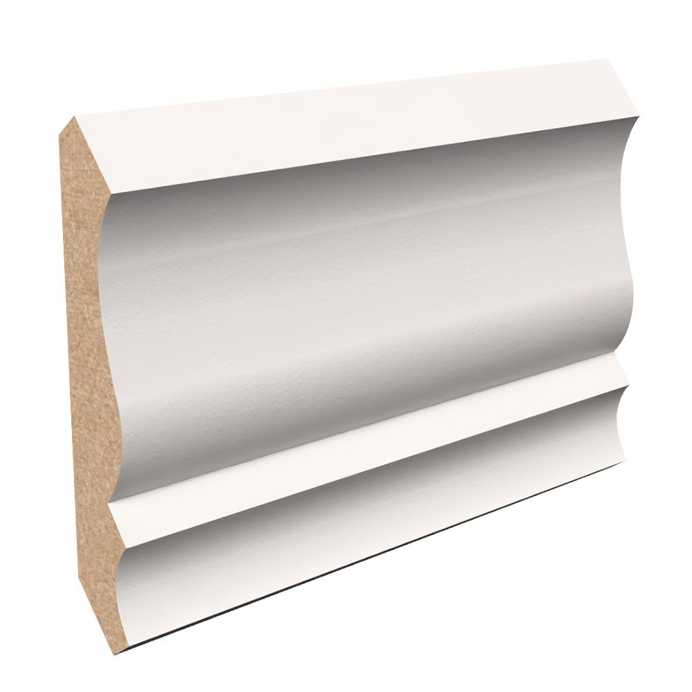 15 mm Thickness, 3-5/8 in Width, 16 ft Length, Raw Medium Density Fiberboard 8009 Crown