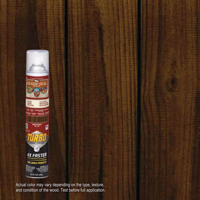 401754 Stain With Turbo Spray System, Smooth, Dark Walnut, 24 oz, Aerosol Can