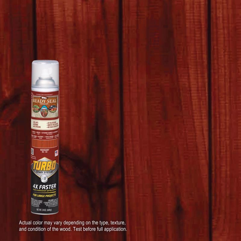 401757 Stain With Turbo Spray System, Smooth, Mahogany, 24 oz, Aerosol Can