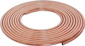 LS02060 Copper Tubing, 3/8 in OD, 60 ft L, Soft, Type L, Coil