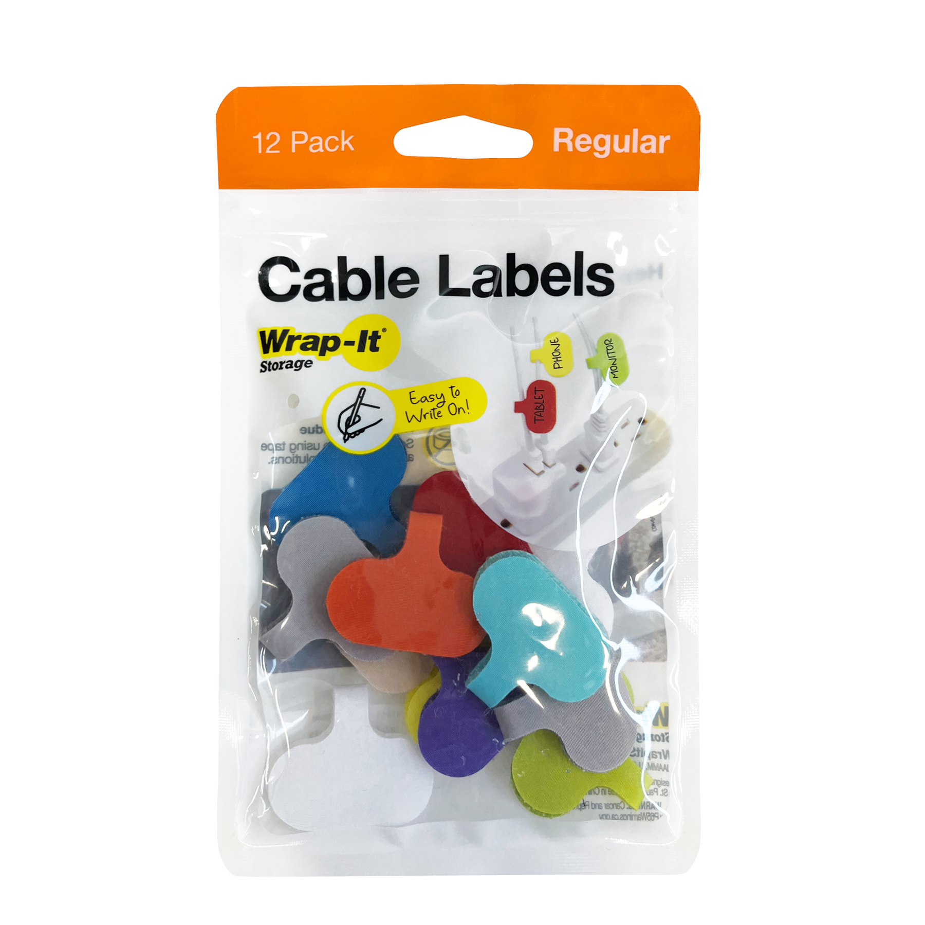 412-CL-V-MC Small Cable Label, 1.2 in L, 0.63 in W, Nylon, Hook and Loop Attachment