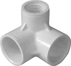 235033 Side Outlet Elbow, 1/2 in, Socket x Socket x FNPT, PVC, White, SCH 40 Schedule, 600 psi Pressure