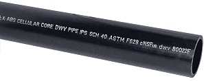 27375 Pipe, 2 in, 10 ft L, DWV, Solvent Weld, SCH 40 Schedule, ABS/Foam, Black