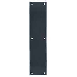 DT101944 Push Plate, 15 in L, 3-1/2 in W, 0.05 ga Gauge, Stainless Steel, Matte Black