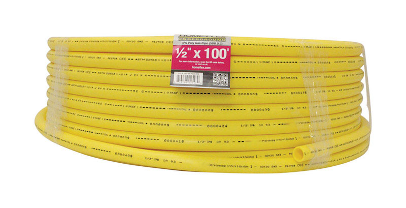 UNDERGROUND Series 19-0593100 Gas Pipe, 1/2 in, 100 ft L, IPS, Polyethylene, Yellow