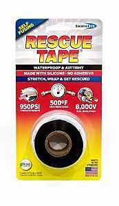 RT12012BBL Repair Tape, 12 ft L, 1 in W, Silicone, Black