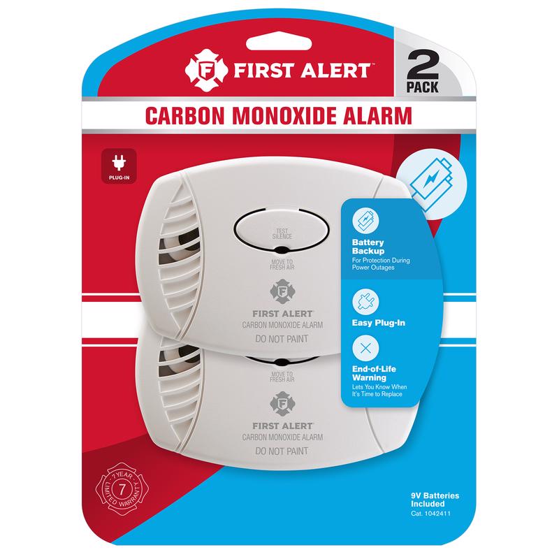1042411 Carbon Monoxide Detector, Digital Display, 85 dB, Electromechanical Sensor, White