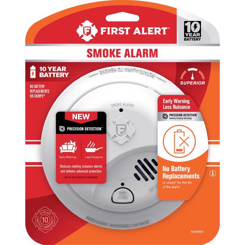 1046856 Battery-Powered Ionization Smoke Detector, 10 Year, 1 pk