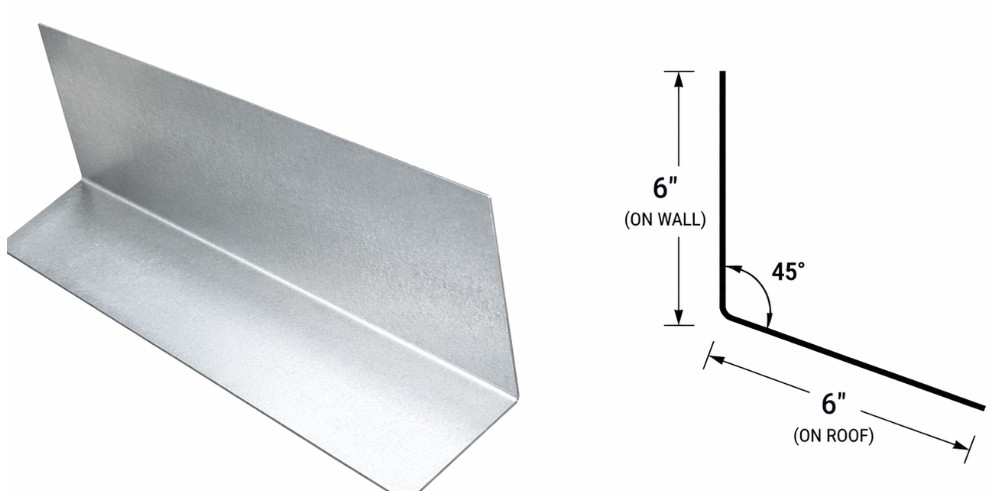 DG Metal 51062 Open Wall Angle Flashing, 10 ft L, 6 in W, 6 in H, Galvanized Steel, 28 ga