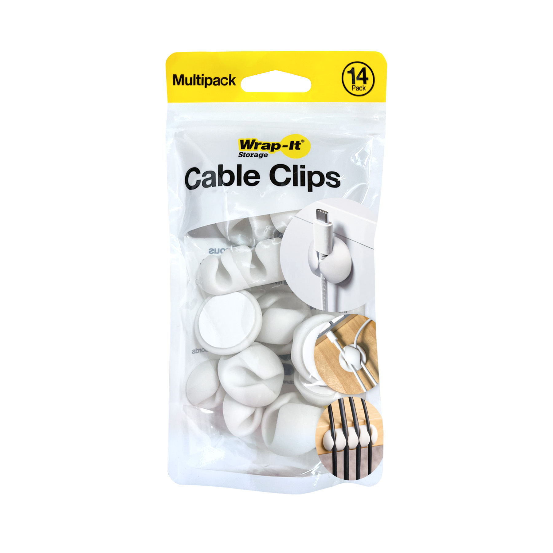 514-CLIPS-WH Assorted Cable Clip, White