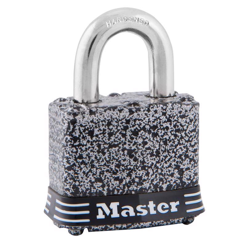 380D Padlock, Keyed Different Key, 9/32 in Dia Shackle, 1-1/8 in H Shackle, Steel Shackle, Steel Body