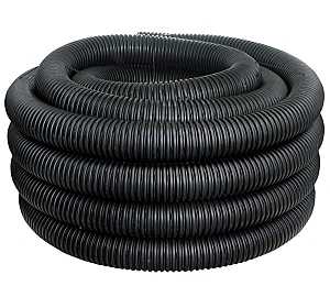 04510100 Single-Wall Drain Pipe Tubing, 4 in D, 100 ft L, Polyethylene, Solid, Black