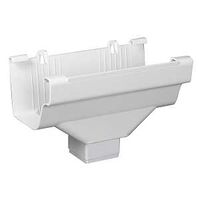 M0706 Gutter End Outlet, 9 in H x 6-1/4 in W x 4.9 in L, K-Style Gutter System, Vinyl, White