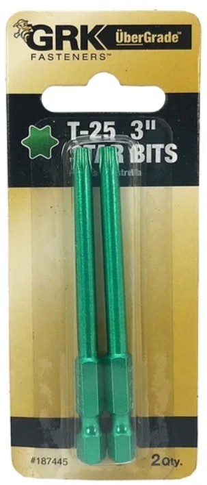 87445 Drive Bit, T25 Drive, Star Drive, 3 in L