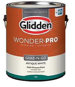 Wonder-Pro GLWP30AW/01 Paint, Flat Sheen, Antique White, 1 gal, 400 sq-ft/gal Coverage Area