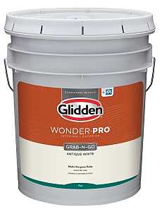 Wonder-Pro GLWP30AW/05 Paint, Flat Sheen, Antique White, 5 gal, 400 sq-ft/gal Coverage Area