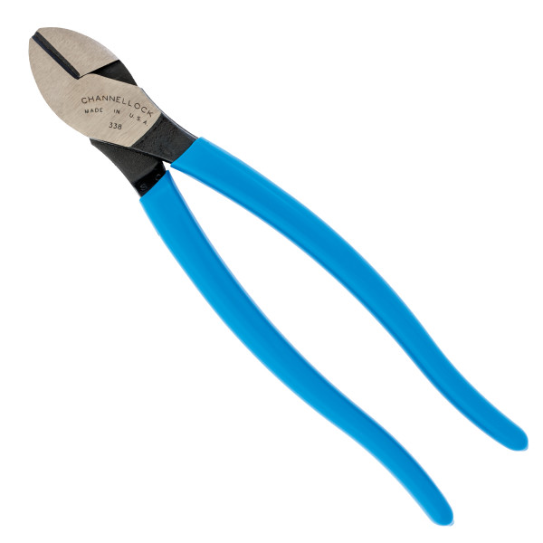 338 Diagonal Cutting Plier, 8 in OAL, Blue Handle, Ergonomic Handle, 1.18 in W Jaw, 0.79 in L Jaw