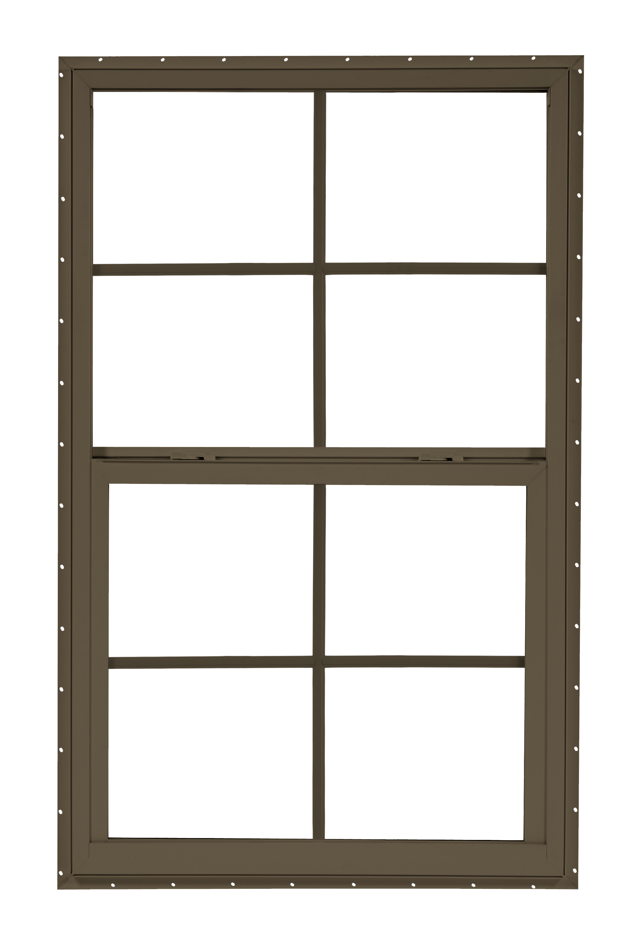 2830 5700 Series Insulated Low-E/Ultra Clear 366 Glass 6/6 Bronze/White Single-Hung Window, Vinyl